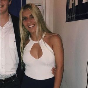 White sweater like tank top